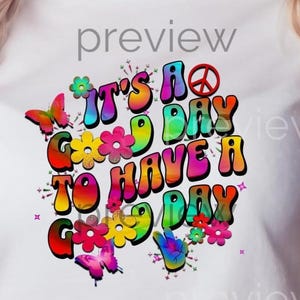 It's a Good Day 6 PNG-bundel voor Tumbler T-shirt mok PNG Positive Vibes Retro ontwerpen voor Instant Download afdrukbare Wall Art Crafts Clipart