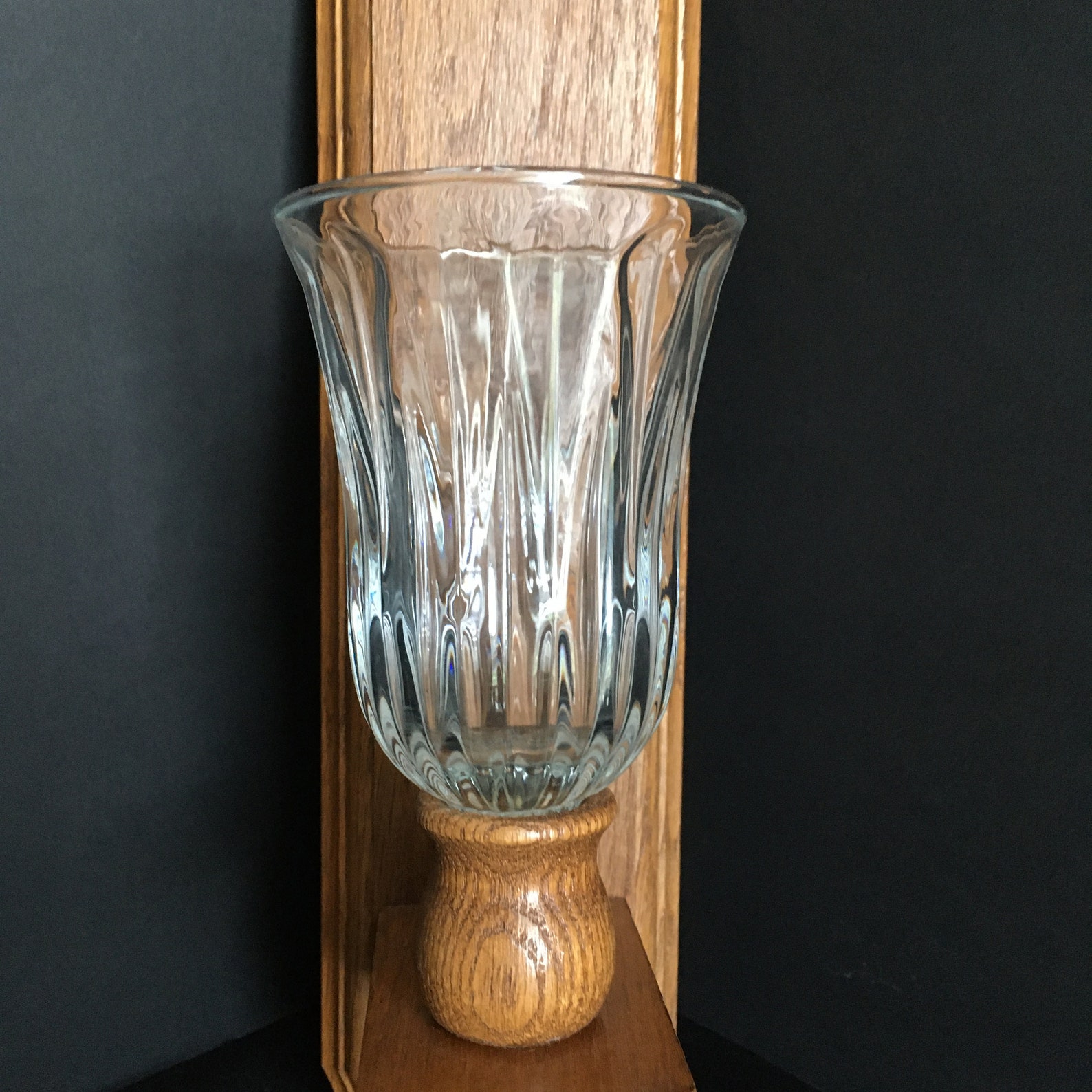 Vintage Wood Wall Candleholder Sconce with Glass Votive Cup Etsy Italia