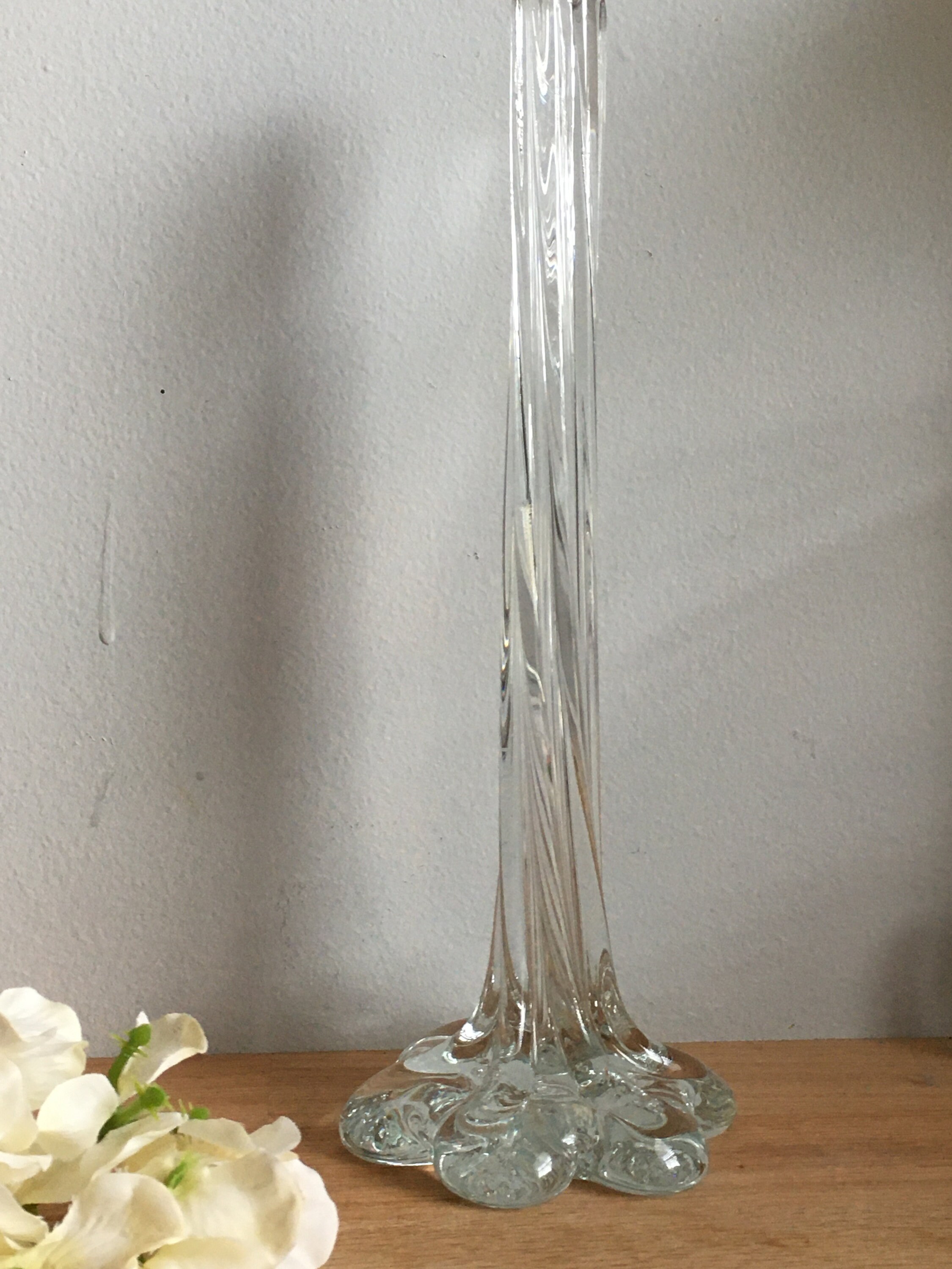 Twisted Bud Vase Clear Glass Vase Art Glass Etsy