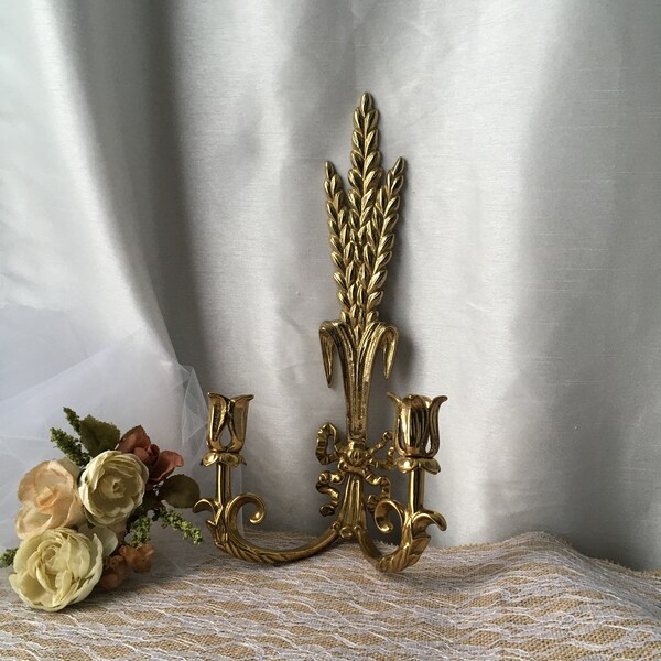 Brass Bow Wall Sconce Candle Etsy