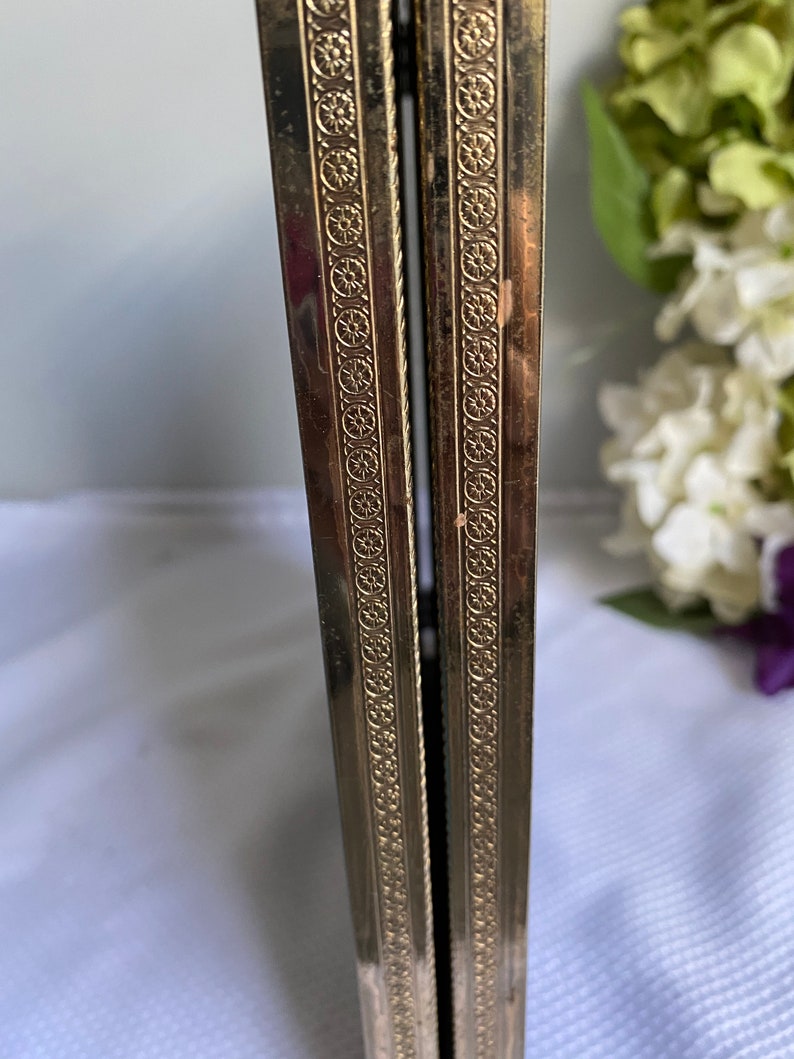 Vintage Bifold Hinged Picture Frame 8x10dual Photo Framegold Etsy