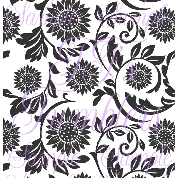 2nd Sunflower Tooled Leather pattern (no hearts) PNG file