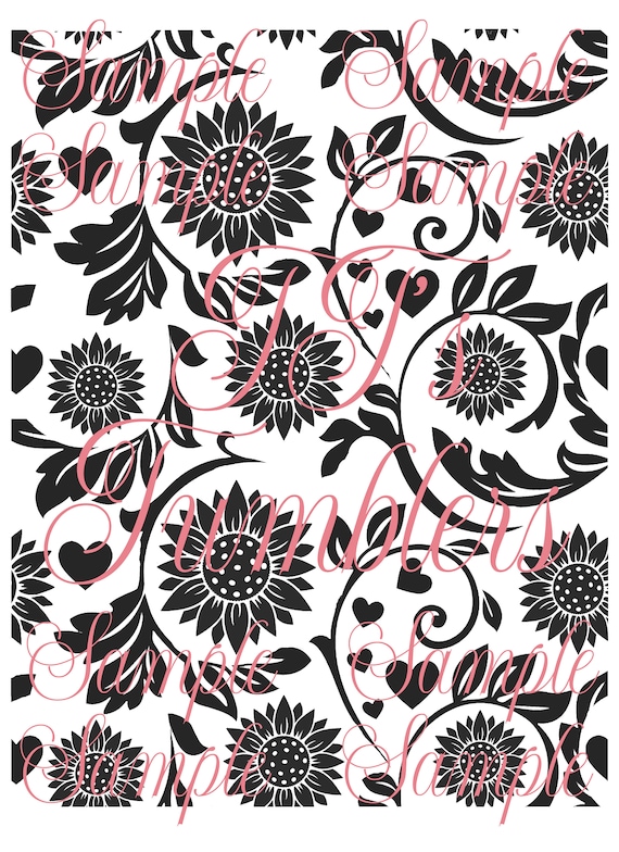 Sunflower Tooled Leather Pattern PNG File Digital Download | Etsy