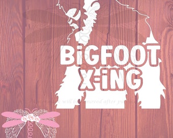 Bigfoot Vinyl Decal - Bigfoot Xing #4