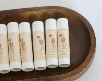 Tallow Lip Balm Lavender and Chamomile, Grass-Fed Tallow and Beeswax Lip Balm, Non-Toxic, Eco Friendly, Organic Tallow Chapstick