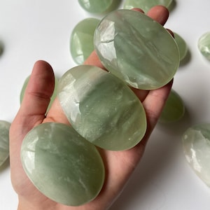 Jade Palm Stone // Real Burmese Jade Grade A Jade