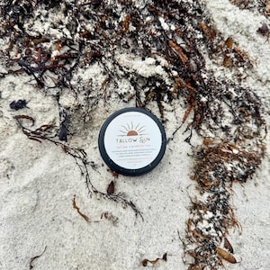 Tallow Sun Cream, Natural UV Sun Protection Tallow Balm, Grass-fed and grass-finished beef tallow balm, sun burn prevention