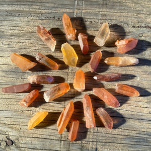 Natural Tangerine Quartz Point // Rough Tangerine Quartz Point Raw Hematoid Quartz Crystal // Fire Quartz