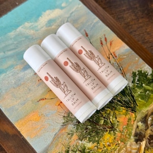 Tallow Lip Balm Peppermint, Grass-Fed Tallow and Beeswax Lip Balm, Non-Toxic, Eco Friendly, Organic Tallow Chapstick