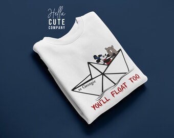 Steamboat Willie and It Sweater, You'll Float Too Sweater, Disney Halloween Sweater