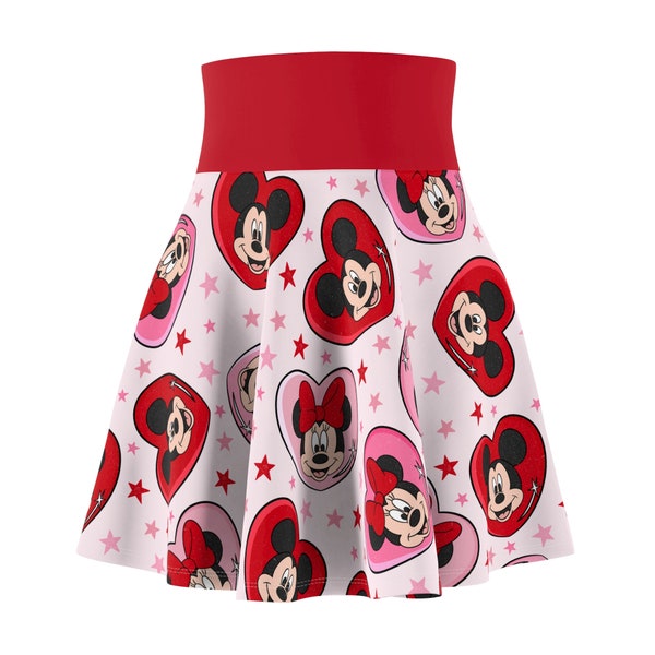 Disney Valentine's Day Skirt, Disney Skirt, Mickey and Minnie Skirt, Disney Bounding Valentine's Skirt