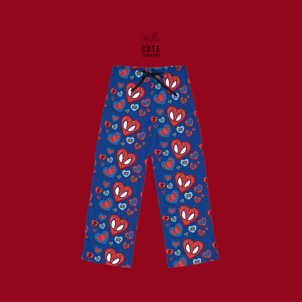 Spiderman Pajama Pants, Spiderman Valentine Pajama Pants