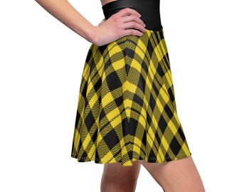 Black and white yellow plaid skirt clearance
