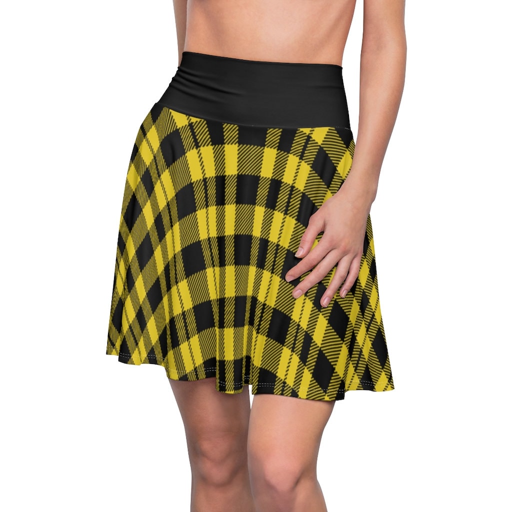 Cheap yellow plaid skirt hot sale