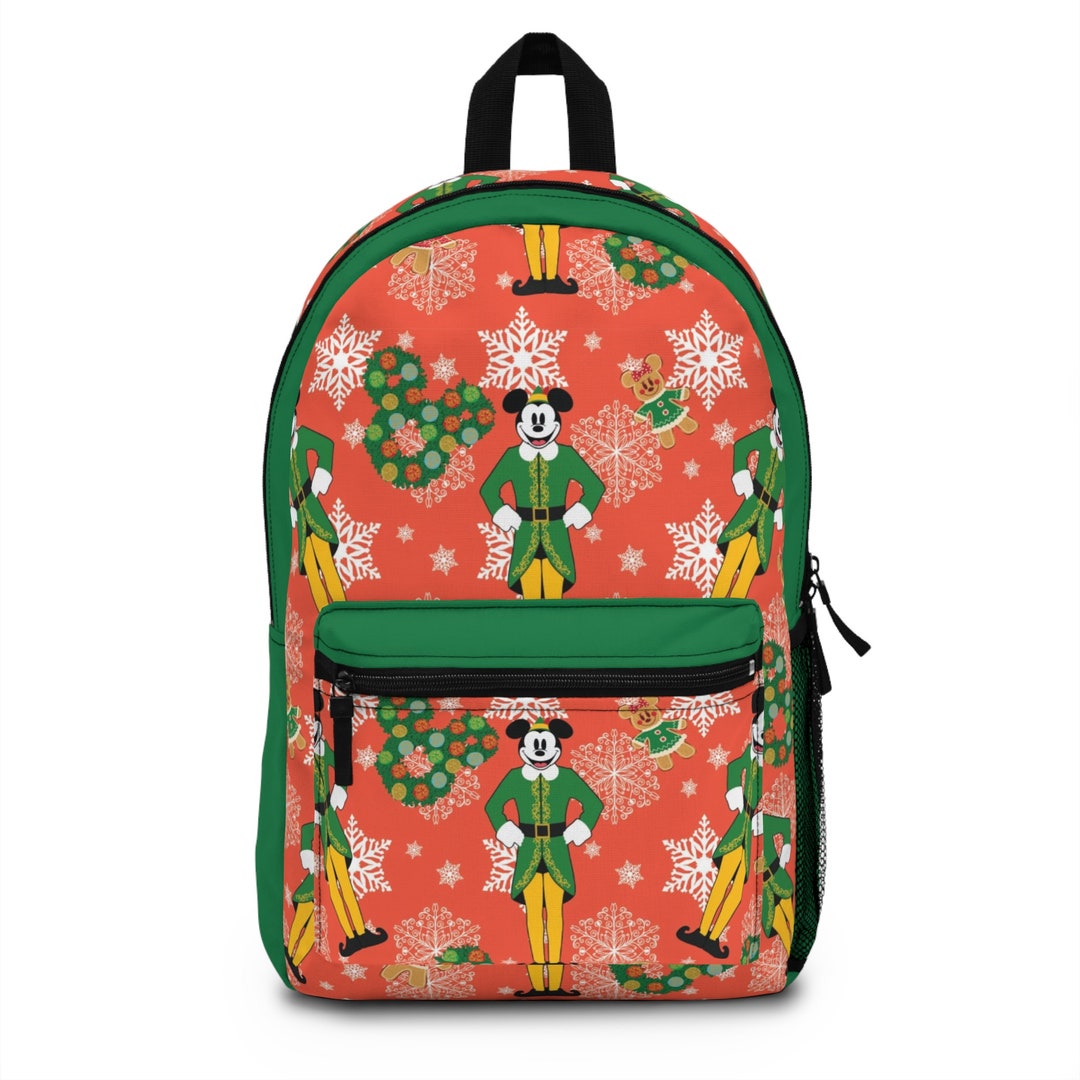 Mickey Elf Backpack Disney Christmas Backpack Disney Etsy