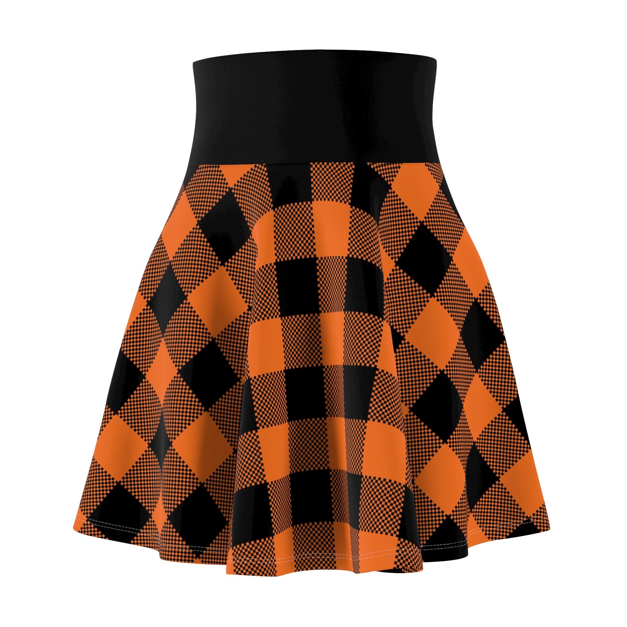 Orange plaid skirt sales
