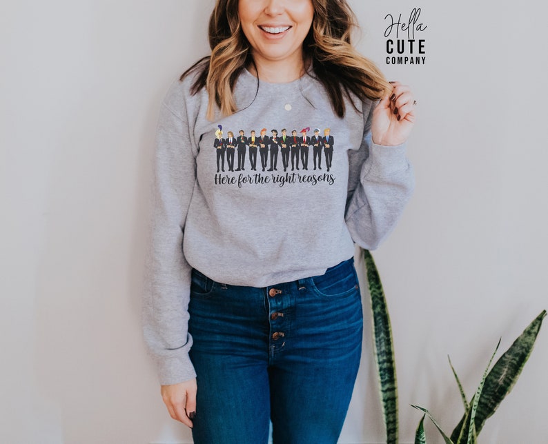 Here For The Right Reasons Sweatshirt Disney Mashup Sweater Heather Gray