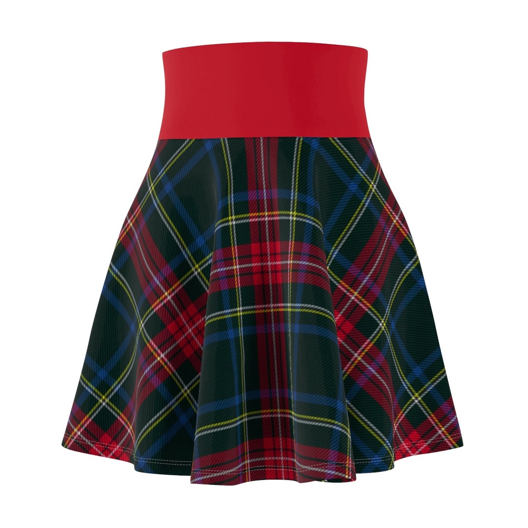 Red and Green Christmas Skirt, Plaid Christmas Skirt, Women's Plaid