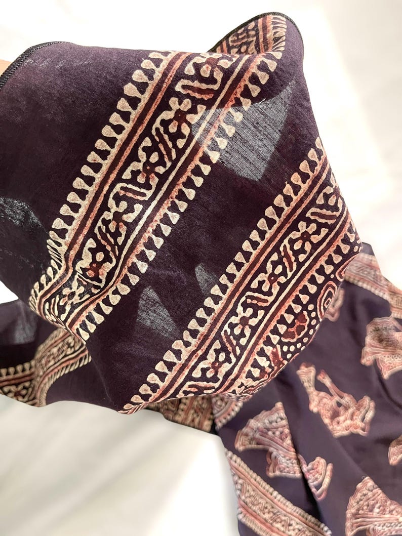 Bani Ajrak Scarf – Organic Dye Hand Block Printed Traditional Sindhi Design main image 0