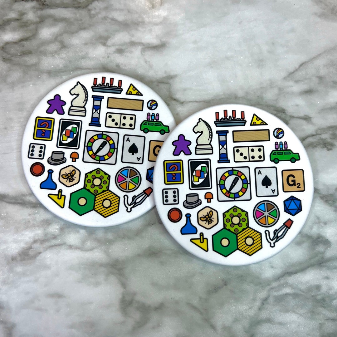 Board Game Coasters Tabletop Card and Gaming Metal Etsy