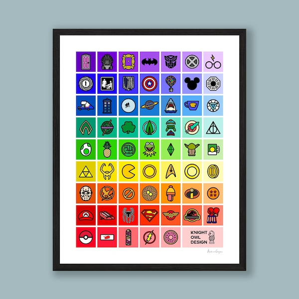 Pop Palettes Rainbow Print – Pop Culture Colorful Matte 11x14” Art Poster