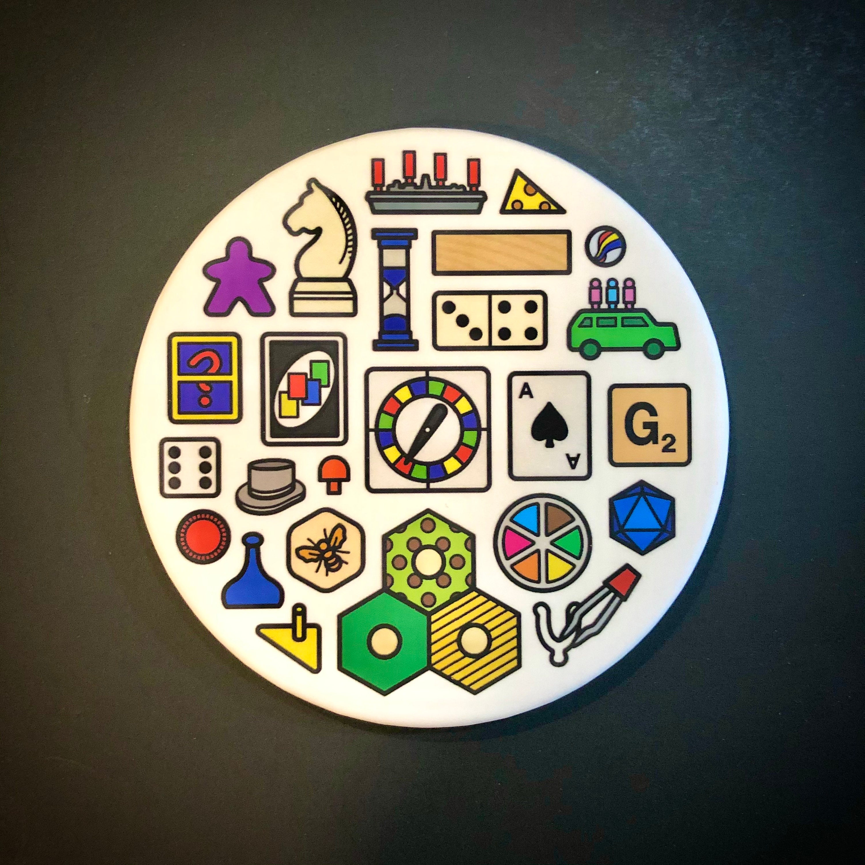 Board Game Coasters Tabletop Card and Gaming Metal Etsy