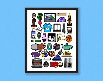 The Office (US) Art Print — Matte Print Featuring Office Icons