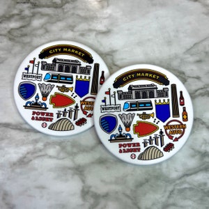 Kansas City Icons Coasters (Set of 2) – 3.5" Metal Coasters