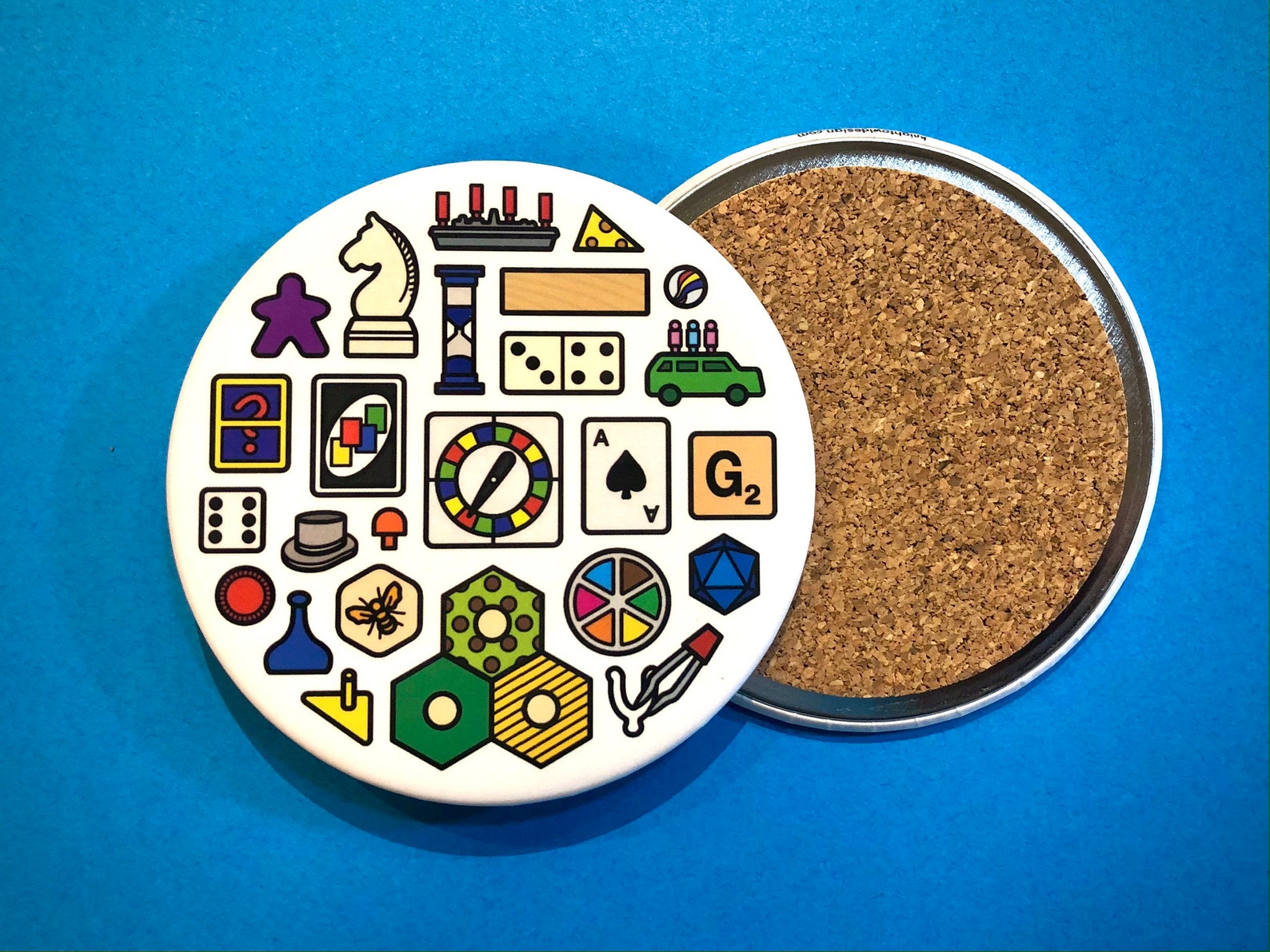 Board Game Coasters Tabletop Card and Gaming Metal Etsy