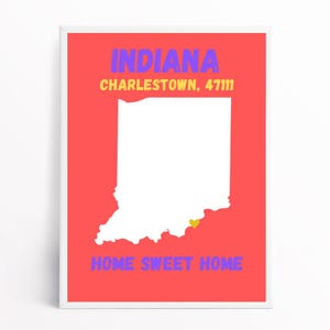 Custom Hometown Printable Posters Trendy Wall Decor College Town Digital Print US States Printable Home Decor Custom Wall Art US States