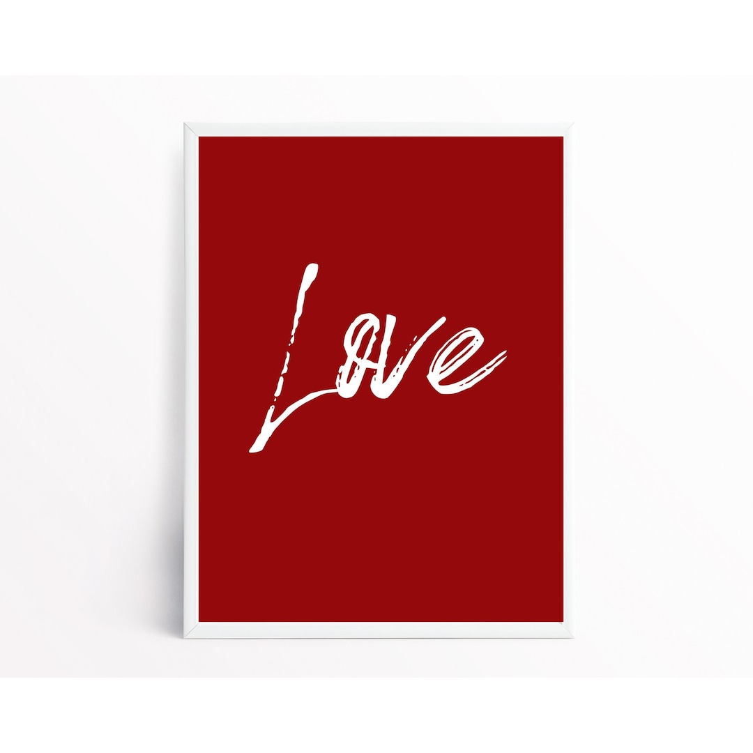LOVE Valentine's Day Wall Art Red & White Printable Wall Art Valentine