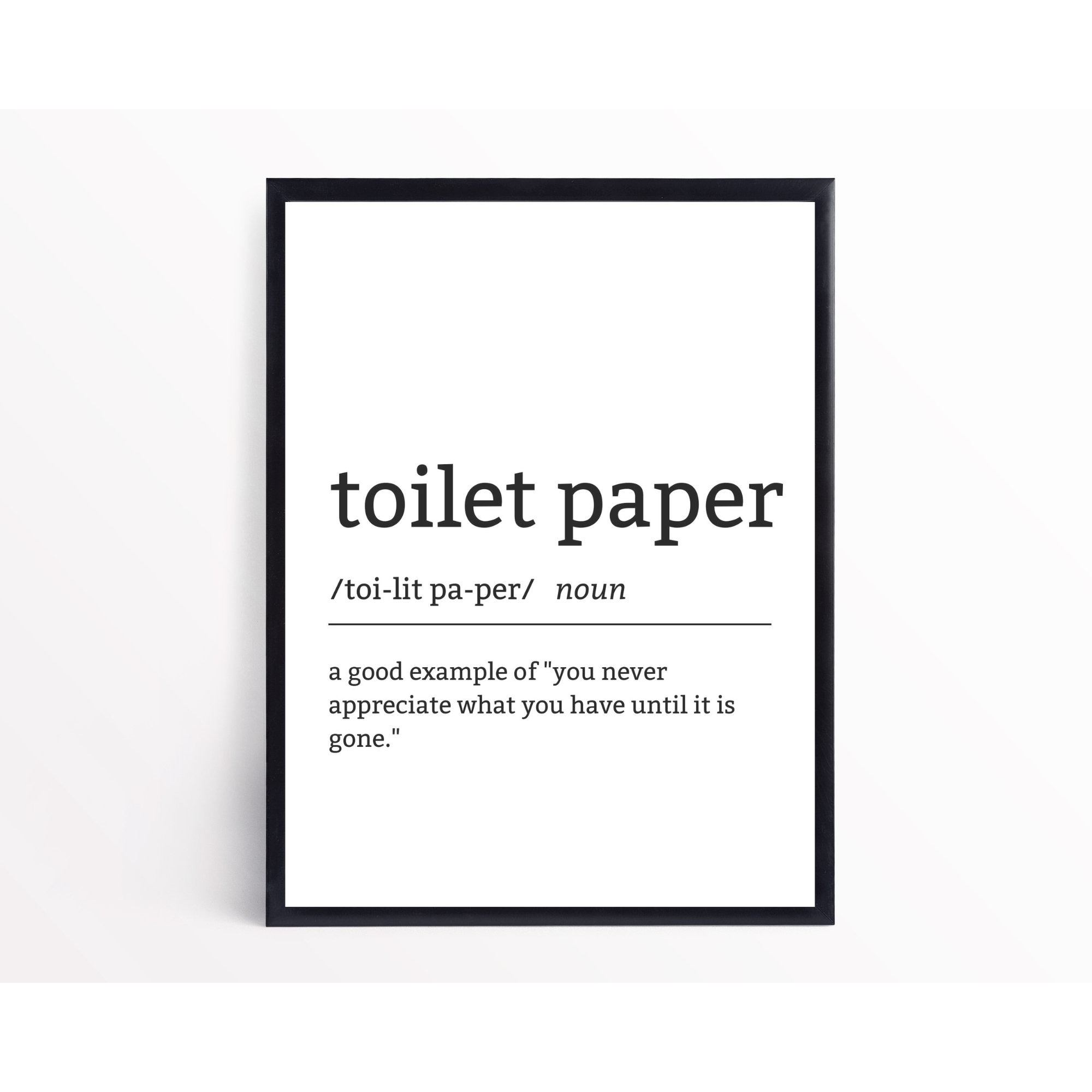 TOILET PAPER Definition Wall Art Home Decor Humor Funny Etsy