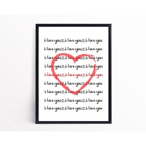 I Love You...On Repeat! | Valentine&#39;s Day Wall Art | Printable Wall Art | Valentine&#39;s Day Home Décor | Printable Wall Art - Digital Download