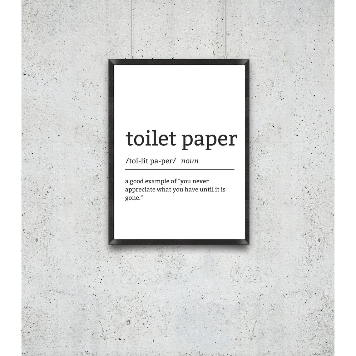 TOILET PAPER Definition Wall Art Home Decor Humor Funny Etsy