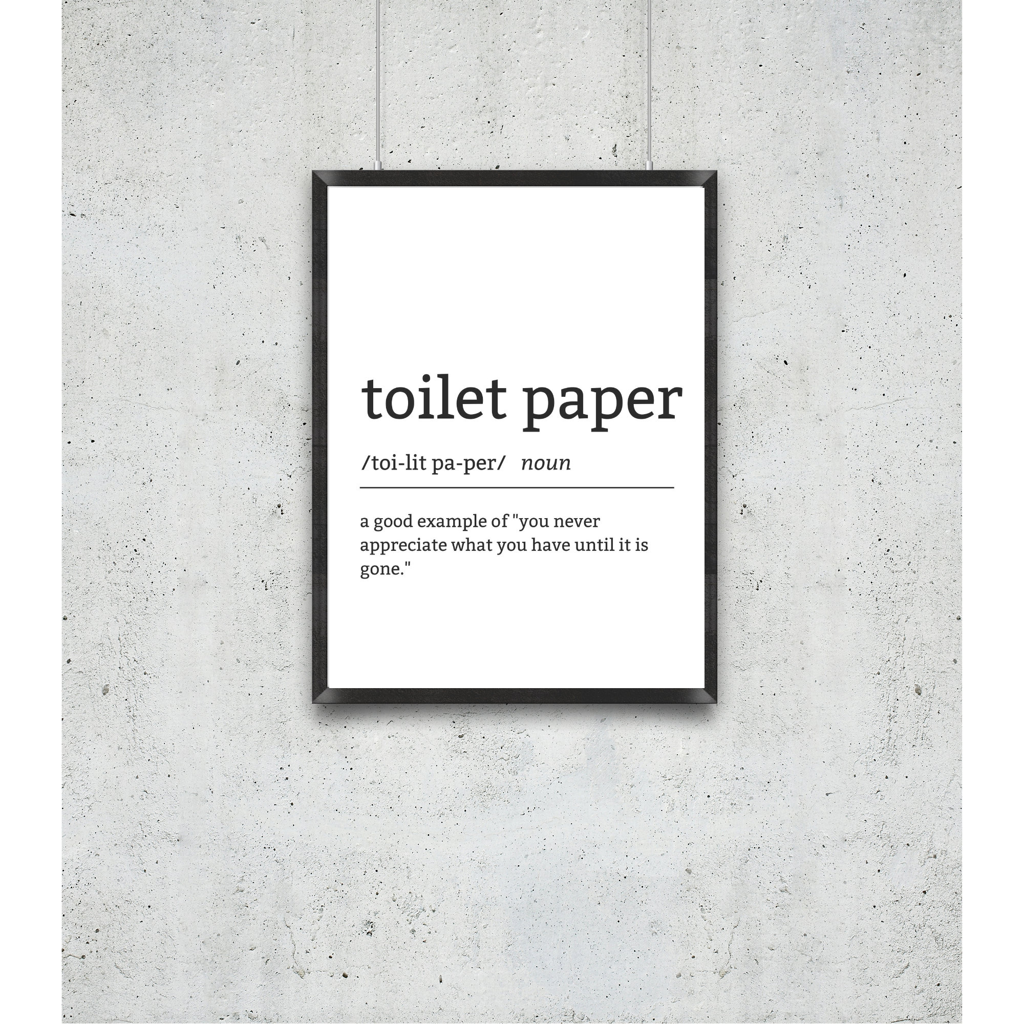 TOILET PAPER Definition Wall Art Home Decor Humor Funny Etsy