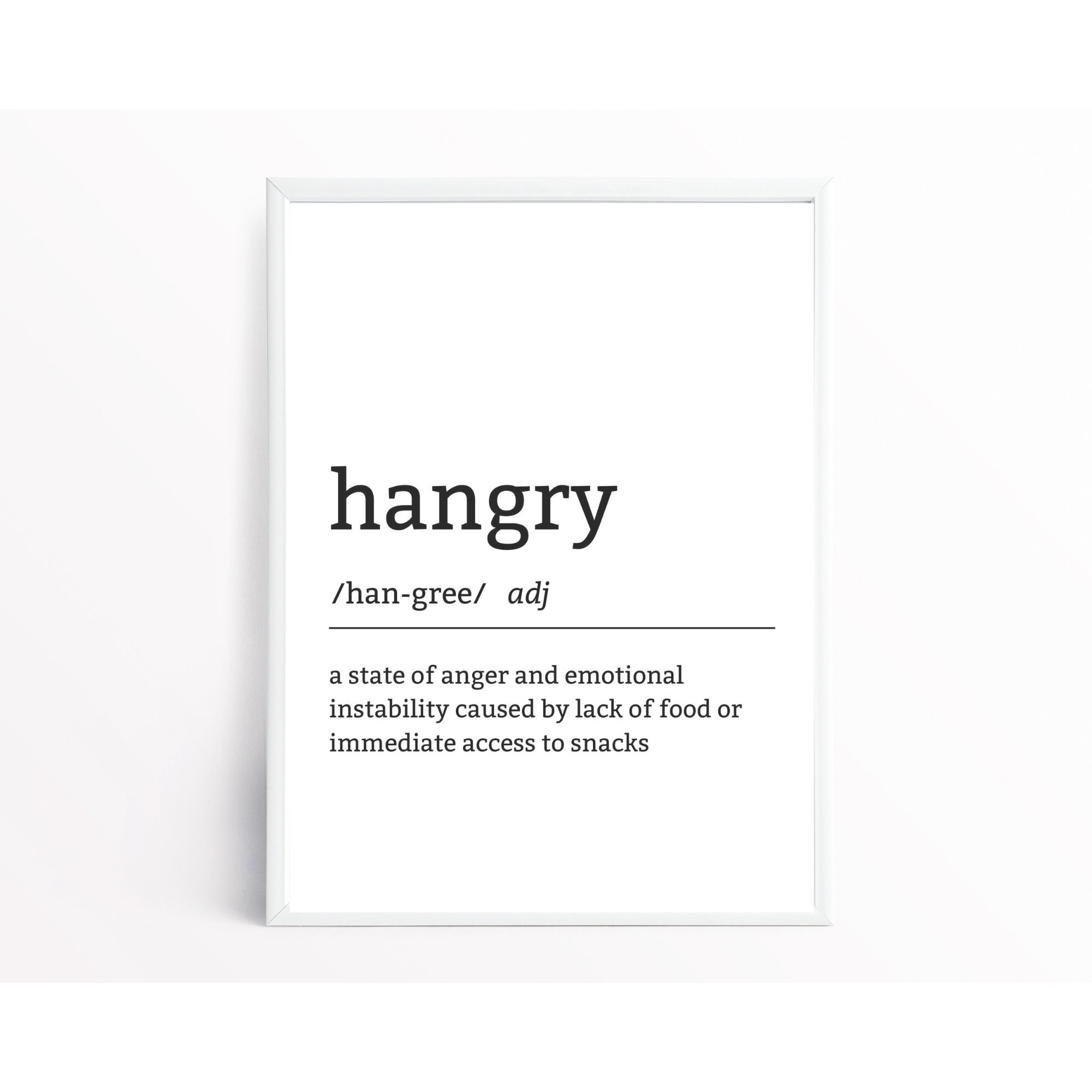 Hangry Definition Wall Art,Wood Framed Black Funny Kitchen Decor,11.7 –  ParisLoftHome