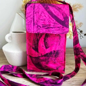 Crossbody Mobile Phone Bag - Pink and Purple