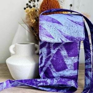 Crossbody Mobile Phone Bag - Purple and Blue