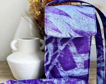 Crossbody Mobile Phone Bag - Purple and Blue