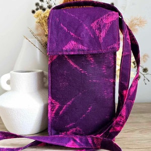 Crossbody Mobile Phone Bag - Purple and Pink