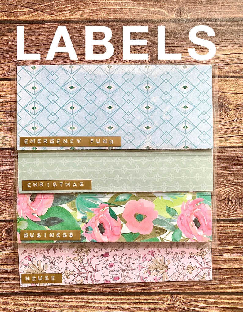 vintage embossed labels for cash envelopes gold etsy