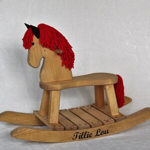 Traditional Toddler Wooden Rocking Horse Personalized Gift for Children image 3