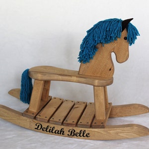 Traditional Toddler Wooden Rocking Horse Personalized Gift for Children image 4