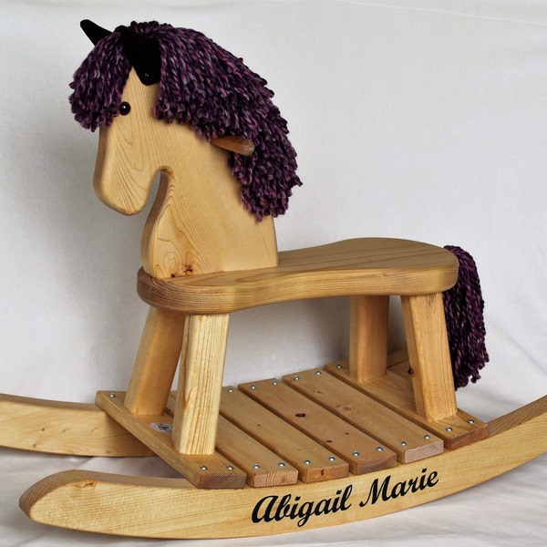 Traditional Toddler Wooden Rocking Horse - Personalized Gift for Children