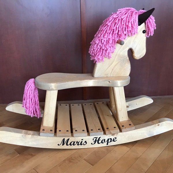 Yarn mane and tail set for wooden rocking horse