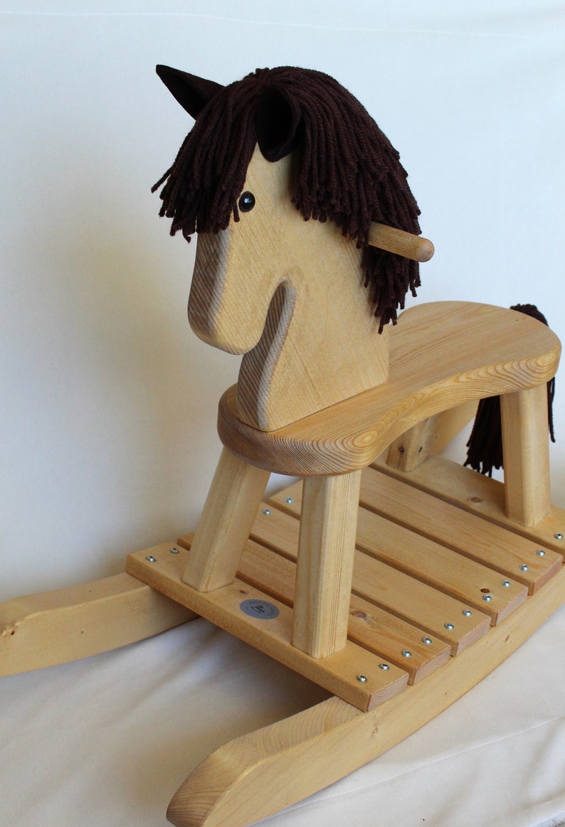 Traditional Toddler Wooden Rocking Horse Personalized Gift for Children image 2