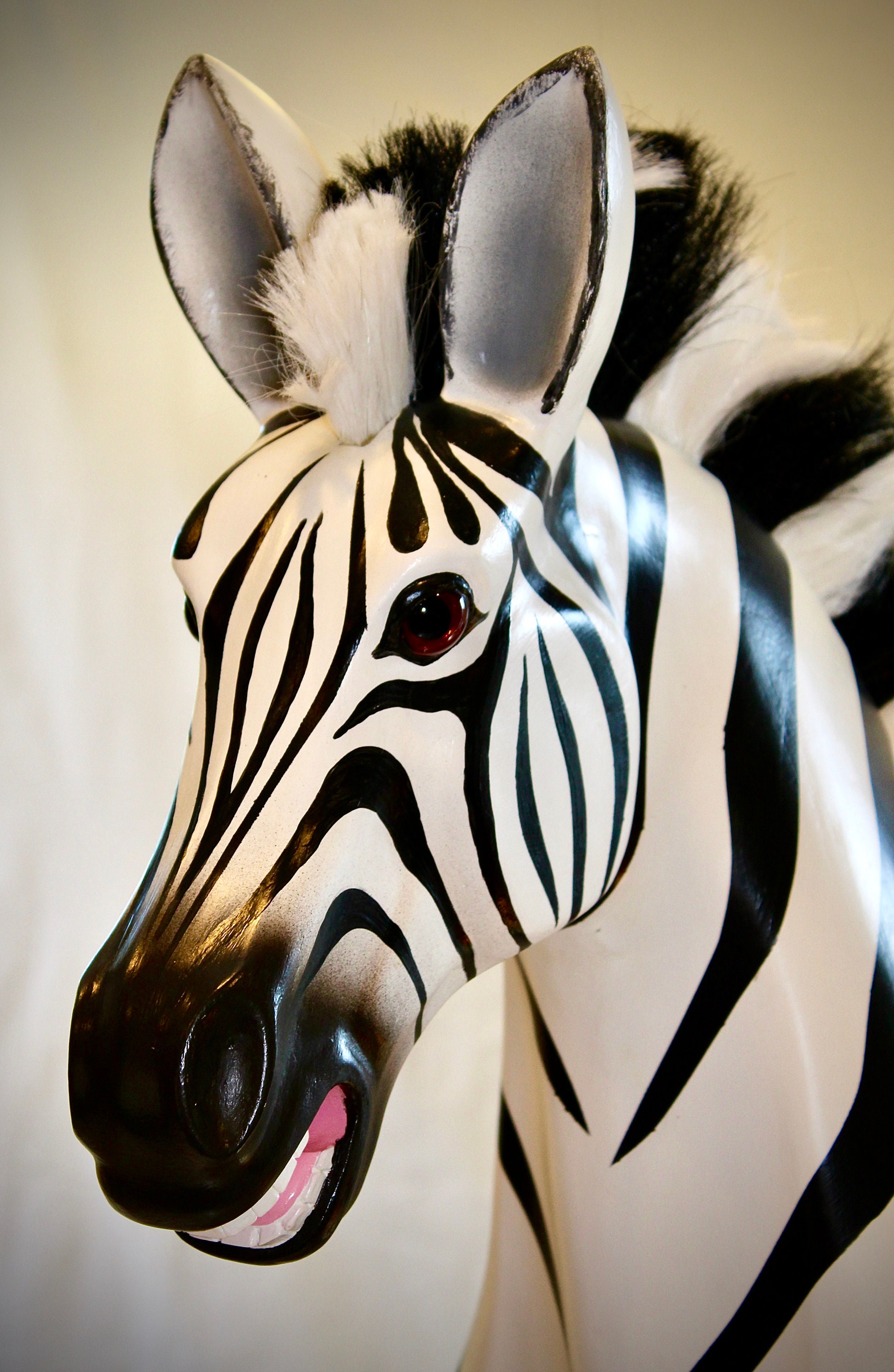 Soft Rocking Zebra Traditional Wooden Hand Carved Rocking Zebra on Safety Swing | Etsy