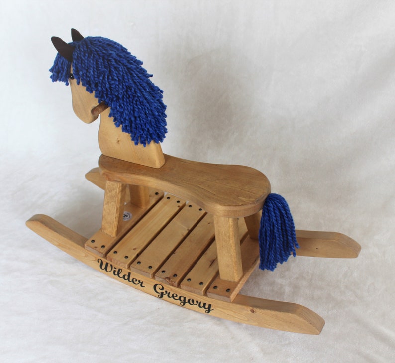 Traditional Toddler Wooden Rocking Horse Personalized Gift for Children image 7