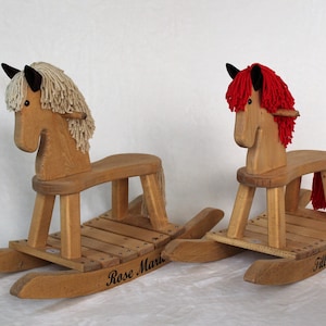 Traditional Toddler Wooden Rocking Horse Personalized Gift for Children image 9
