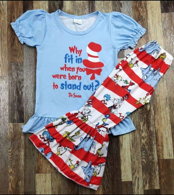 Girls Dr Suess Shirt/pants Outfit Size 